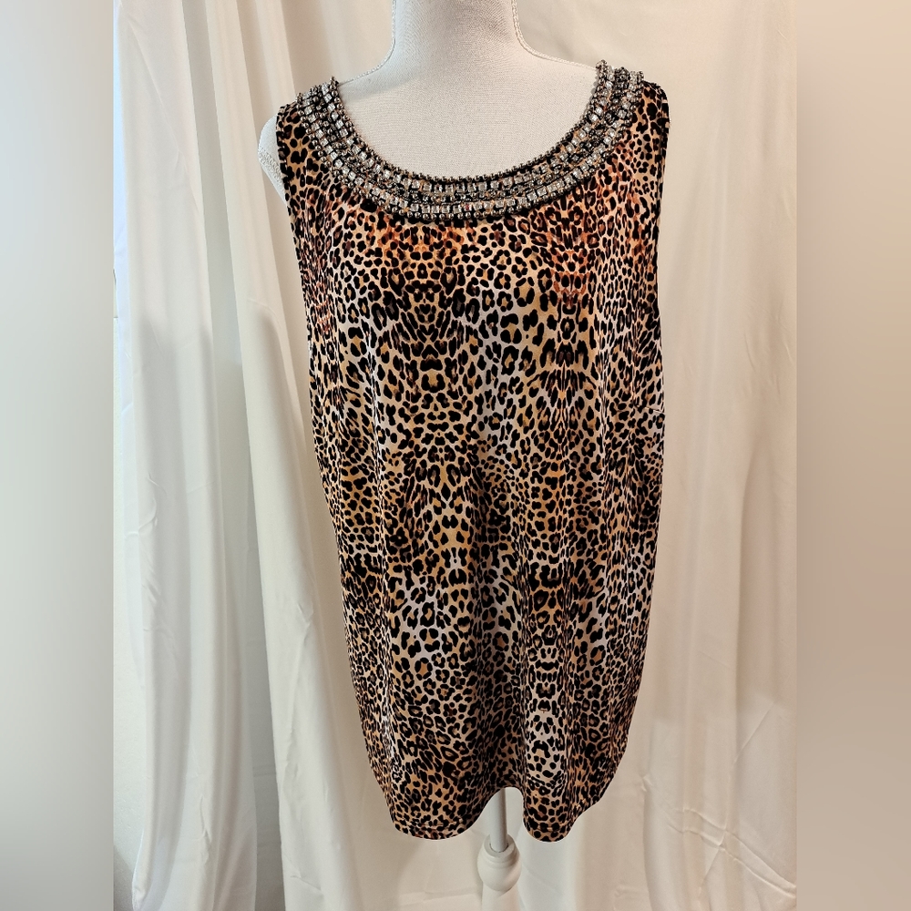 Glitter Scope animal print top 2X